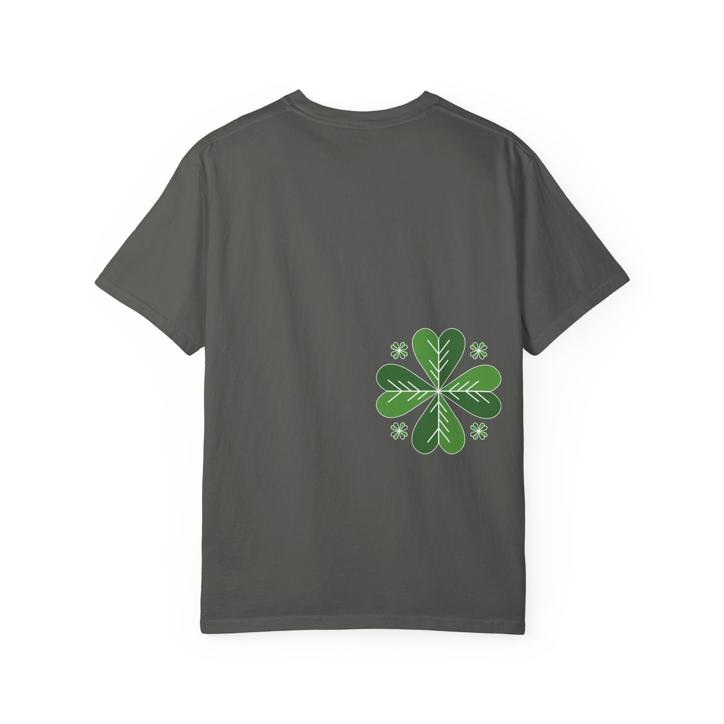 Clover Pattern T-Shirt — Green Floral Four-Leaf Design