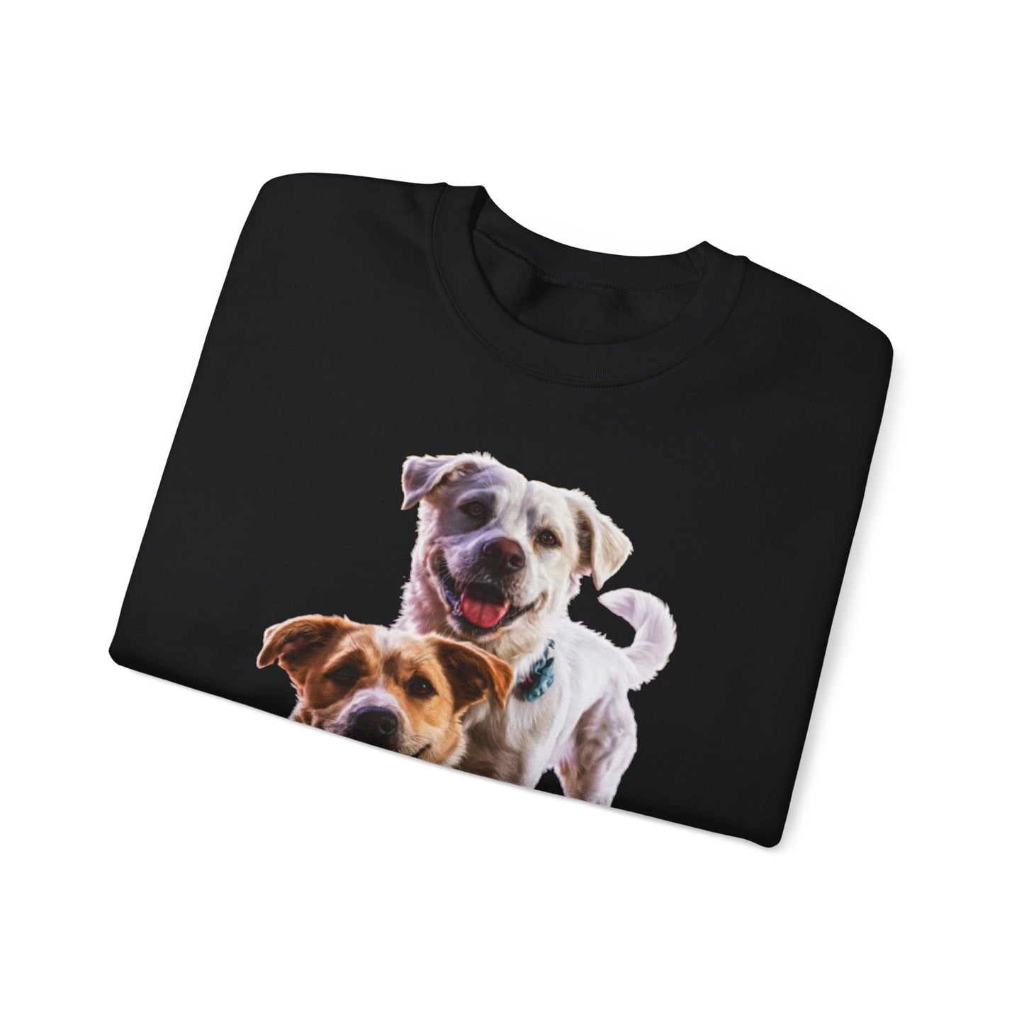 Crewneck Sweatshirt • Playful Double Dog Photo Pullover